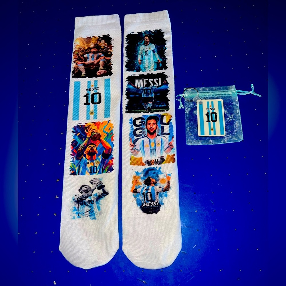 Messi socks and keychain